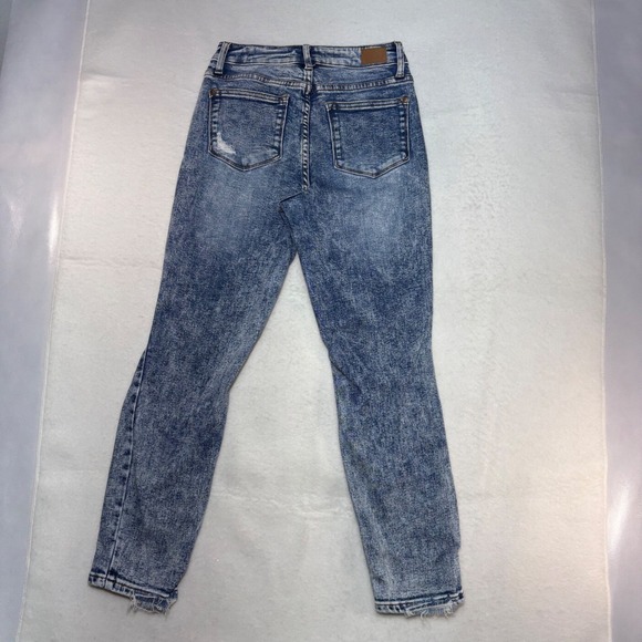 Judy Blue Acid Wash Distressed Boyfriend Jeans JB88281 Blue Womens 3/26 - Picture 4 of 8